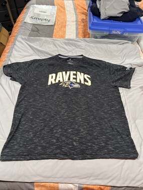 Fanatics NFL Baltimore Ravens Lamar Jackson #8 Heathered Charcoal Performance T-
